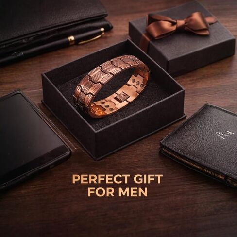Men's Copper Bracelet,3X Strength 99.99% Pure Copper Magnetic Bracelets with Magnets,Adjustable Length in Saudi Arabia