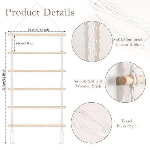 SNOWSTAR Macrame Hair Claw Clip Organizer,Hanging Hair Clip Holder and Storage for Women Girls,Claw Clip Hanger Home Decor for Wall,Door,Closet in Kuwait