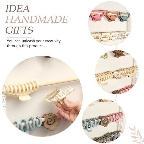 SNOWSTAR Macrame Hair Claw Clip Organizer,Hanging Hair Clip Holder and Storage for Women Girls,Claw Clip Hanger Home Decor for Wall,Door,Closet in Kuwait