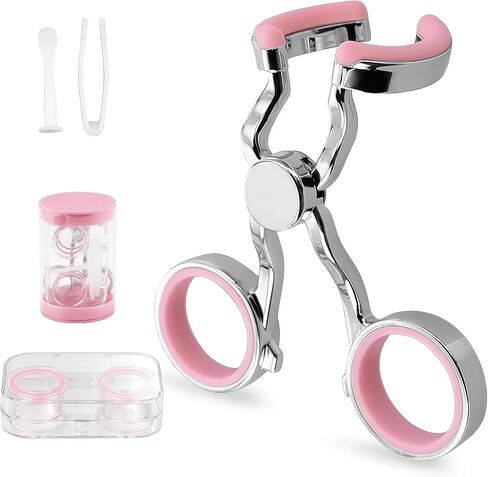 Contact Lens Applicator Tool， Set with Eyelid Stretcher, Tweezers, Suction Cup & Case, Hygienic Easy Operation, Portable Travel Size for Soft & Color Contact Lenses (Black) in Kuwait