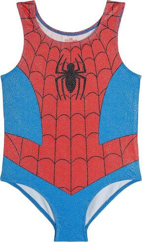 Marvel Spider-Man Girls Gymnastics Cosplay Leotard, Shorts & Scrunchie 3 Piece Set Toddler to Little Kid Sizes (2T - 7-8) in Kuwait