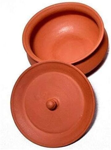 DAHI HANDI Clay Curd Pot Dahi Handi Serving Bowl with Lid Curd Pot (Brwon) 1500ML in Saudi Arabia