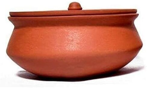 DAHI HANDI Clay Curd Pot Dahi Handi Serving Bowl with Lid Curd Pot (Brwon) 1500ML in Saudi Arabia