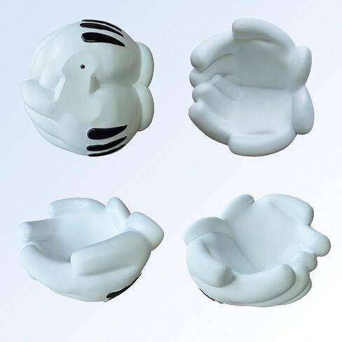 Cartoon Mouse Hand Resin Storage Organizer - Whimsical Crossed-Hand Décor Bowl for Keys, Candy, Trinkets at Home Office(White) in Saudi Arabia