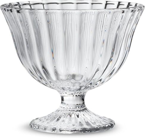 Abbott Collection Small Flared Optic Pedestal Bowl - Glass, Clear (4 inches D) in Saudi Arabia