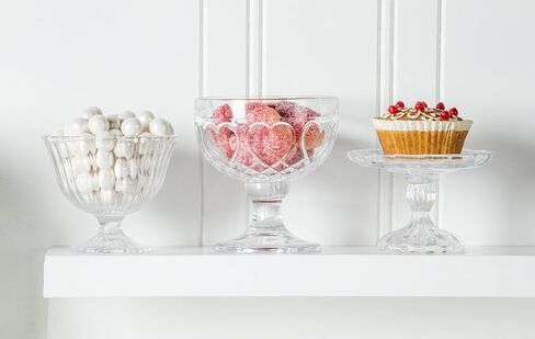 Abbott Collection Small Flared Optic Pedestal Bowl - Glass, Clear (4 inches D) in Saudi Arabia