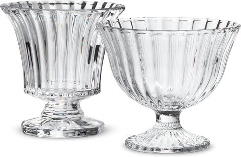Abbott Collection Small Flared Optic Pedestal Bowl - Glass, Clear (4 inches D) in Saudi Arabia