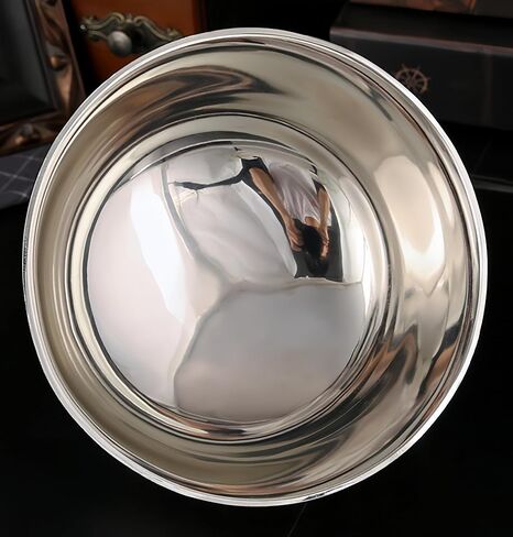 Medieval Silver Decorative Bowl, 7 Inch Vintage Embossed Pedestal Bowl, Multi-use Accent Centerpiece, Candy Snack Appetizer Serving Bowl for Home Decor, Tabletop & Gifting in Saudi Arabia