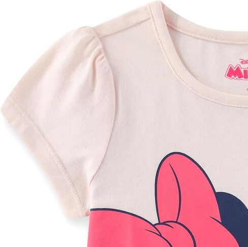 Disney Minnie Mouse Girls Short Sleeve T-Shirt and French Terry Shorts Set for Toddler to Big Kids in Kuwait