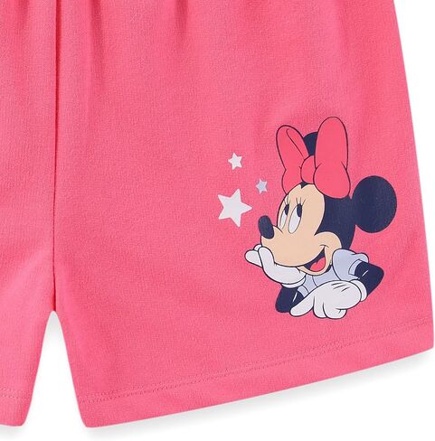 Disney Minnie Mouse Girls Short Sleeve T-Shirt and French Terry Shorts Set for Toddler to Big Kids in Kuwait