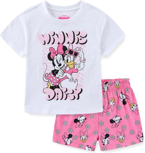 Disney Minnie Mouse Daisy Duck Girls Short Sleeve T-Shirt and Shorts Set for Toddler to Big Kids in Kuwait