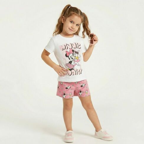 Disney Minnie Mouse Daisy Duck Girls Short Sleeve T-Shirt and Shorts Set for Toddler to Big Kids in Kuwait