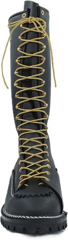 Wesco Highliner 16" Spur Climbing Lace-Up Boots – Oiled Leather, Lug Sole, Black USA-Made in Saudi Arabia