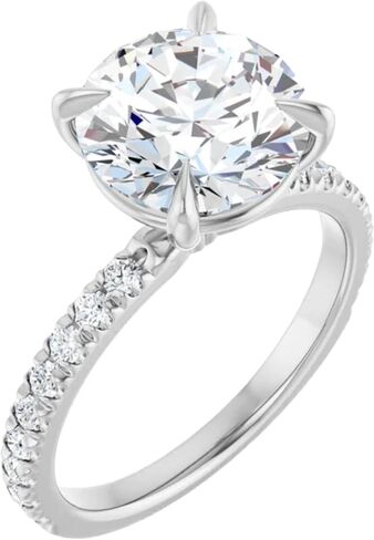 Pave Lab Diamond Engagement Ring Round in Kuwait