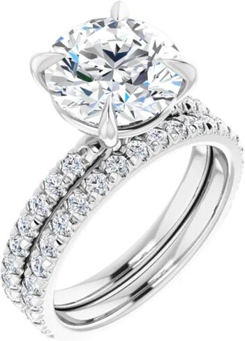 Pave Lab Diamond Engagement Ring Round in Kuwait