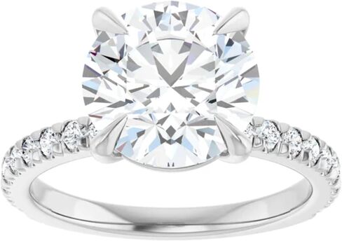 Pave Lab Diamond Engagement Ring Round in Kuwait
