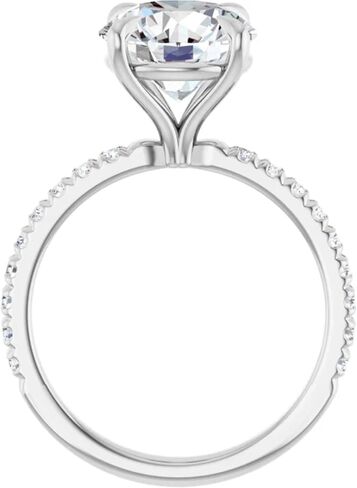 Pave Lab Diamond Engagement Ring Round in Kuwait