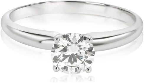 Natural Diamond Solitaire Ring in 14K White or Yellow Gold | 0.5–1.5 Carat Round Cut | F-G Color SI Clarity | Classic Engagement Ring for Women in Saudi Arabia