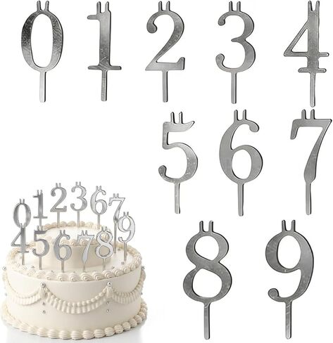 Number Candle Holder Set,Stainless Steel Reusable Number Candle Holders,for Birthday Cake Decorations,Anniversaries and Celebrations,Party Cakes Accessories in Saudi Arabia