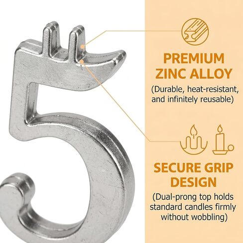Number Candle Holder Set,Stainless Steel Reusable Number Candle Holders,for Birthday Cake Decorations,Anniversaries and Celebrations,Party Cakes Accessories in Saudi Arabia