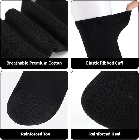 Boys & Girls Dress Socks 6 Pack, Moisture Wicking Kids Crew Socks, Cotton School Uniform Socks for Boys 6-12 Years in Saudi Arabia
