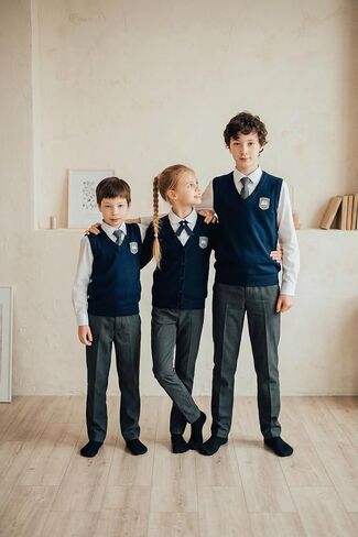 Boys & Girls Dress Socks 6 Pack, Moisture Wicking Kids Crew Socks, Cotton School Uniform Socks for Boys 6-12 Years in Saudi Arabia