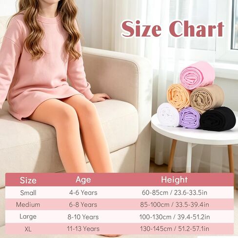 6 Pairs Ballet Tights for Girls Toddler Soft Footed Dance Transition Tights for Ballet Class, School Wear in Saudi Arabia