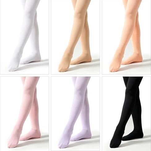 6 Pairs Ballet Tights for Girls Toddler Soft Footed Dance Transition Tights for Ballet Class, School Wear in Saudi Arabia