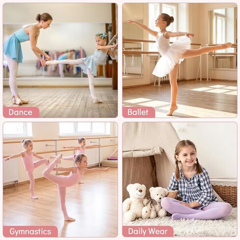 6 Pairs Ballet Tights for Girls Toddler Soft Footed Dance Transition Tights for Ballet Class, School Wear in Saudi Arabia