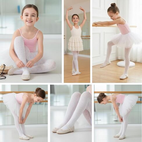 2-13 Years Girls Cable Knit Tights, 2 Pack, 180 Denier Cotton Blend Thick Leggings (White, Pink, Black) in Saudi Arabia