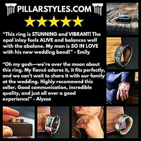 Thin 18K Rose Gold Ring with Deer Antler and Koa Wood Inlay Rustic 6mm Wooden Mens Wedding Bands Tungsten Ring for Men in Saudi Arabia