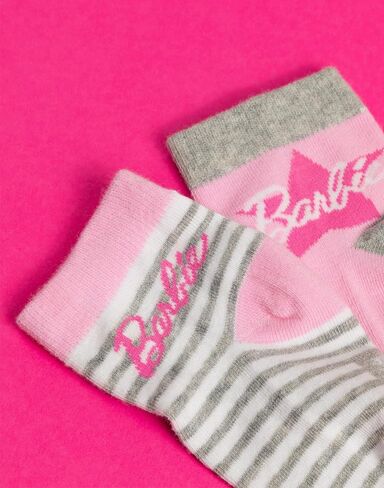 Barbie Girls Socks 5 Pack | Kids Multicoloured Doll Graphic Footwear | Funky Pink Fashion Stripey Comfortable Sock Set Bundle in Kuwait
