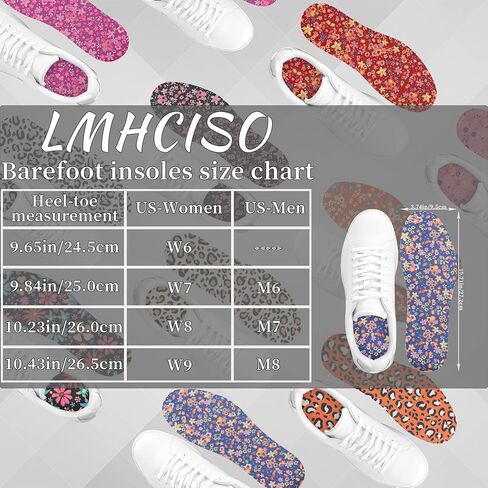 3 Pairs No Show Socks Inner Soles for Women,Barefoot Sockless Shoe Inserts,Anti-Odor Non Slip,Washable,Orange Green Blue Floral Print,Size 6-9 in Kuwait