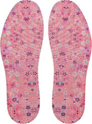 3 Pairs No Show Socks Inner Soles for Women,Barefoot Sockless Shoe Inserts,Anti-Odor Non Slip,Washable,Orange Green Blue Floral Print,Size 6-9 in Kuwait