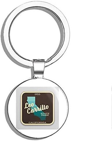 Leo Carrillo State Park Sticker Explore Wanderlust Camping California Double Sided Stainless Steel Keychain Key Ring Chain Holder Car/Key Finder in Kuwait