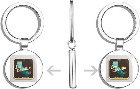 Leo Carrillo State Park Sticker Explore Wanderlust Camping California Double Sided Stainless Steel Keychain Key Ring Chain Holder Car/Key Finder in Kuwait