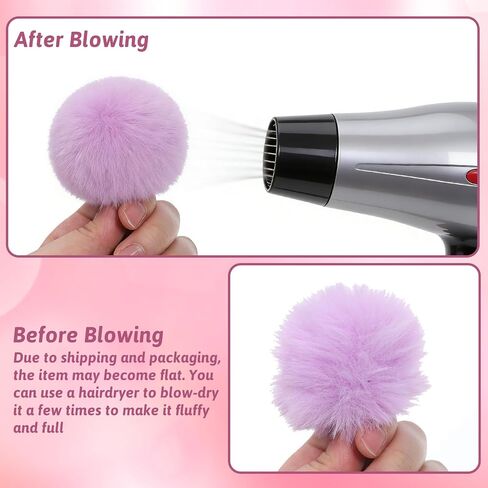 4 Pcs Pom Pom Keychains, Artificial Fur Ball Keychain Charms Ball Keyrings, Soft Fluffy Plush Tote Pendant Pompom Key Chains, Cute Colorful Car Bag Charm Purse Bag Accessories for Women (4 Colors) in Kuwait