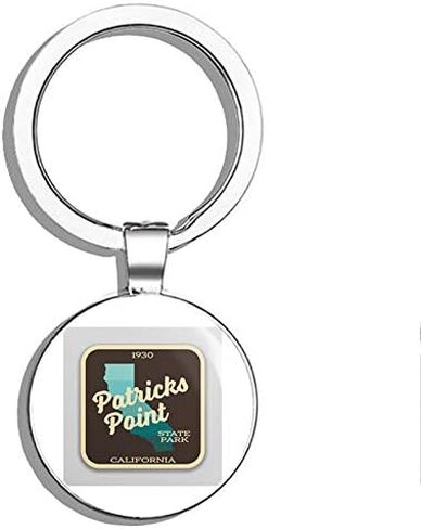 Patricks Point State Park Sticker Explore Wanderlust Camping California Double Sided Stainless Steel Keychain Key Ring Chain Holder Car/Key Finder in Kuwait