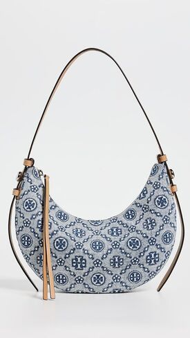 Tory Burch Women's Romy Denim Half Moon Bag in Kuwait
