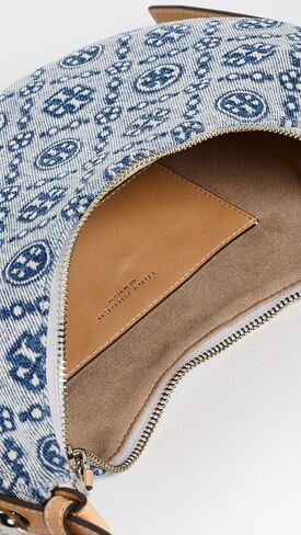 Tory Burch Women's Romy Denim Half Moon Bag in Kuwait