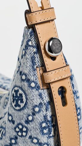 Tory Burch Women's Romy Denim Half Moon Bag in Kuwait