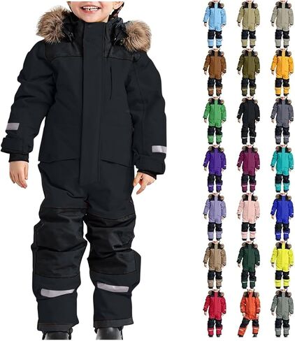 Snow Suit for Kids Girls Boys Snowsuit Winter Insulated Ski Suit Windproof Snowsuit Outdoor Snowboarding Snow Suit in Kuwait