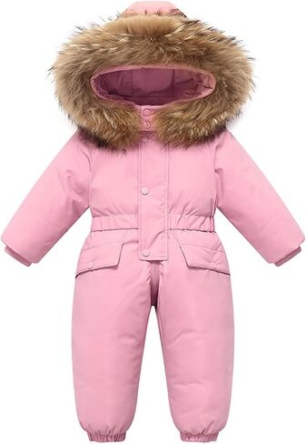 Snow Suit for Kids One-Piece Snowsuit Waterproof Windproof Winter Overalls Girls Boys Snowboarding Ski Suits 1-6Y in Kuwait