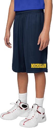 STUFF WITH ATTITUDE Michigan Navy Blue Polyester MESH Youth Gym Shorts in Kuwait