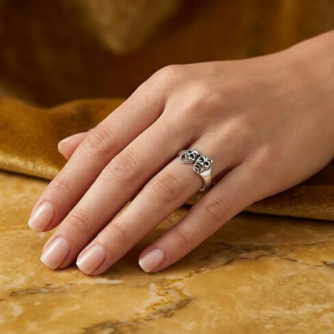 S925 Sterling Silver Elegant Smile Now Cry Later Ring · Artisan Polished Comedy & Tragedy Drama Mask Band · Size 4-10 in Saudi Arabia