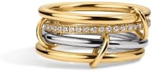 Electric Picks Heiress Ring for Women, Two-Tone 14k Gold Plated and Silver Statement Ring, Available Sizes 5–10, Modern Minimalist Jewelry Gift in Saudi Arabia