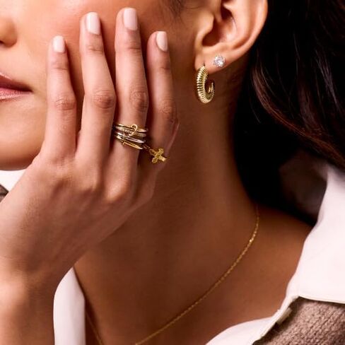 Electric Picks Heiress Ring for Women, Two-Tone 14k Gold Plated and Silver Statement Ring, Available Sizes 5–10, Modern Minimalist Jewelry Gift in Saudi Arabia