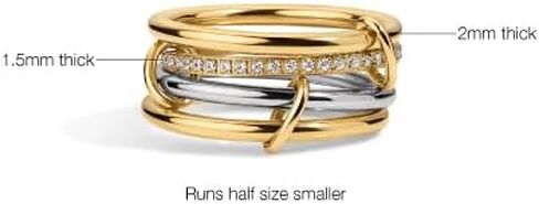 Electric Picks Heiress Ring for Women, Two-Tone 14k Gold Plated and Silver Statement Ring, Available Sizes 5–10, Modern Minimalist Jewelry Gift in Saudi Arabia