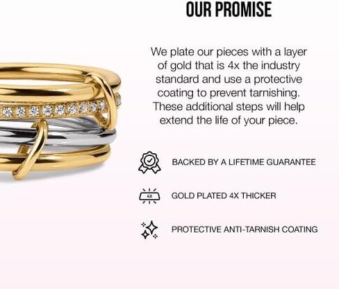 Electric Picks Heiress Ring for Women, Two-Tone 14k Gold Plated and Silver Statement Ring, Available Sizes 5–10, Modern Minimalist Jewelry Gift in Saudi Arabia