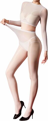 Body Stockings for Women Sheer Full Body Stocking Separates Oil Shiny Bodystocking Glossy Pantyhose in Saudi Arabia